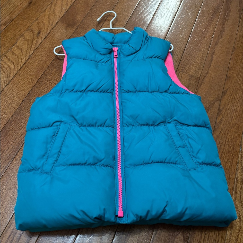 Old Navy Teal and Pink Puffer Vest